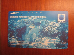 Tamura Phonecard,save Coral Reefs,used With A Little Scratch - Indonesia