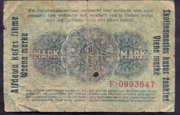 Germany Lithuania -1 Mark 1918 F Kowno # P- R128 - 1° Guerra Mondiale