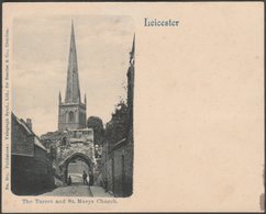 Court Card - The Turret & St Mary's Church, Leicester, C.1900 - Bender & Co Postcard - Leicester