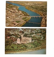 2 SASKATOON, Saskatchewan, Canada, Aeria View & Bessborough Hotel, 1967 & 1968 Chrome Postcards - Saskatoon