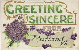 Vintage Embossed Postcard  *  Greeting Sincere From Rutland  (carte Gaufrée - Relief Kaart) - Rutland