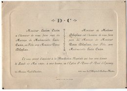 VP16.256 - EPERNAY X QUERIGUT 1920 - Faire -part De Mariage De Mr Pierre DELEPLACE & Melle Lucie CASIN - Annunci Di Nozze