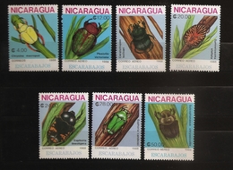 Nicaragua 1988 N° 1512 + PA 1258 / 63 ** Insectes, Coléoptères, Scarabées, Chrysina, Plusiotis, Euphoria, Ceratotrupes - Nicaragua