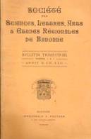 SOC.SC., LETT.&ARTS BAYONNE 1922 < RONCEVAUX, INCENDIES CATHEDRALES PYRENEENNES, CATAL. CETACES, POISSONS COTE LABOURD - Baskenland