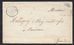 1853 LAC - VASSY S. BLAISE - OR ( ORIGIN RURAL ) A BORDEAUX Via PARIS - 25C Taxe - 1849-1876: Klassik