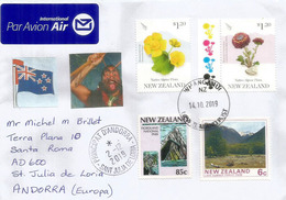 Belle Lettre De Nouvelle-Zélande 2019, Adressée Andorra, Avec Timbre à Date Arrivée - Cartas & Documentos