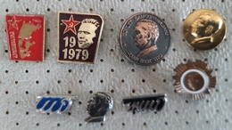 Josip Broz Tito President Of Yugoslavia 8 Different Pins Slovenia Ex Yugoslavia - Personnes Célèbres