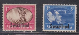 SWAZILAND Scott # 38b, 40b MH - KGVI Peace Issue - Swaziland (...-1967)