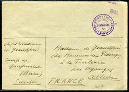 SUISSE - LETTRE OBL. " CAMP MILITAIRE D'INTERNEMENT / FRANC DE PORT / GRAFENRIED / SUISSE " EN 1940 - TB - Oblitérations
