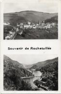 D42 - ROCHETAILLEE -LA VUE GENERALE ET LE BARRAGE DU GOUFFRE D'ENFER-CPSM Multivues (2 Vues) Petit Format Noir Et Blanc - Rochetaillee