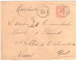 BOURG à LYON  Lettre Convoyeur Type 1 Ob 3/9/ 1903 15 C Mouchon Yv 125 - Spoorwegpost