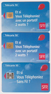 LOT De 3 Télécartes France Avec Puces Différentes - JEU - BALLOON - Balloon Chip Phonecards - 243 - Giochi