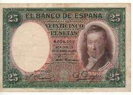 SPAIN 25 Pesetas. 25.4.1931. P81 - 1-2-5-25 Peseten