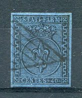 1852- PARMA- 40 C. AZZURRO -1 VAL.  - USED - LUXE !! - Parma