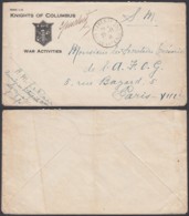FRANCE GUERRE 14-18 LETTRE A ENTETE "KNIGHTS OF COLUMBUS WAR ACTIVITIES" DE SAVERNAY VERS PARIS (VG) DC-5043 - War Stamps