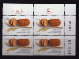 ISRAEL, 1984, Cylinder Corner Blocks Stamps, (No Tab), World Day Stamps - Food, SGnr.942, X1097 - Neufs (sans Tabs)