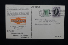 HONG KONG - Carte Publicitaire ( Biomarine De Dieppe ) Pour La France En 1953, Affranchissement Plaisant - L 48923 - Covers & Documents