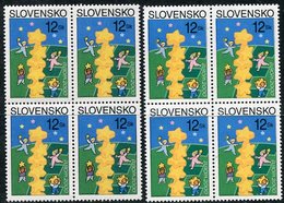 SLOVAKIA 2000 Europa: In Blocks Of Four On Both Papers MNH / **  Michel 368x+y - Neufs