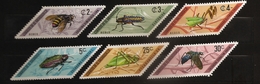 Salvador 1970 N° 752 / 4 + PA 246 / 8 ** Insectes, Coléoptères, Pyrale, Pterophylla Guêpe Abeille Eulaema Mante Chinoise - El Salvador