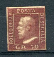 1859- SICILIA- 50 GR.LACCA BRUNO OLEOSO - M.N.H./ M.L.H.- LUXE !! - Sicile