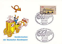 FRANKFURT :SPECIAL STAMPS OF THE GERMAN FEDERAL POST,POSTCARD,1983,GERMANY. - Inaugurations