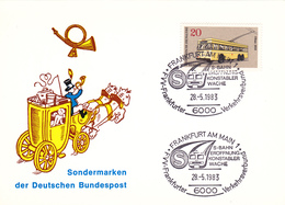 FRANKFURT :SPECIAL STAMPS OF THE GERMAN FEDERAL POST,POSTCARD,1983,GERMANY. - Inauguraciones