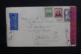 ESPAGNE - Enveloppe De Barcelone Pour Paris En 1937 Avec Contrôle Postal, Affranchissement Plaisant - L 48994 - Bolli Di Censura Repubblicana