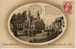 1910 - Bruxelles Pour La France -  "BRUSSEL-TENTOONSTELLING 1910 BRUXELLES EXPOSITION"  Pavillon Néerlandais - Targhette