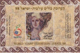ISRAEL, 1998, Miniature Sheet Stamps, (No Tab), Israel '98 Mosaic Zippori, SGnr.1410, X833 - Ongebruikt (zonder Tabs)