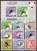 Grenoble 68 Olympic Games Mahra State MNH S/S+9 Stamps - Winter 1968: Grenoble