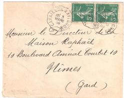 BOURG à SALINS Lettre Convoyeur Type 2 Ob 4/10/ 1901 15 C Mouchon Yv 117 - Briefe U. Dokumente