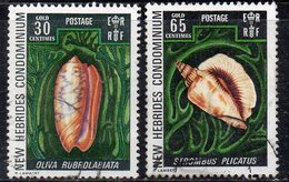 APR4469 - NUOVE EBRIDI 1972 , Yvert N. 331+333  Usato (2380A) . Conchiglie - Used Stamps