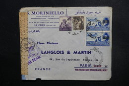 EGYPTE - Enveloppe Commerciale Du Caire Pour La France En 1954 Avec Contrôle Postal, Affranchissement Plaisant- L 49102 - Cartas