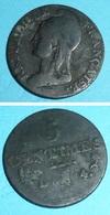 Rare Ancienne Pièce De Monnaie Directoire, République Française, 5 Cinq Centimes L'An 4 A - 1792-1804 1ère République (An I – An XII)