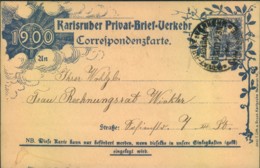 1900, Correspondenzkarte "Karlsruher Privat-Brief-Verkehr - Posta Privata