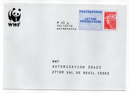 Entier Postal PAP POSTREPONSE Eure Val De Reuil WWF Panda - Listos Para Enviar: Respuesta /Beaujard