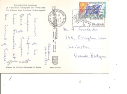 France ( CP De 1971 De Strasbourg Vers La Grande-Bretagne à Voir) - Lettres & Documents