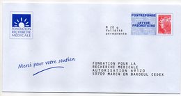 Entier Postal PAP POSTREPONSE NORD MARCQ EN BAROEUL FONDATION POUR LA RECHERCHE MEDICALE - PAP: Antwort