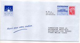 Entier Postal PAP POSTREPONSE SEINE ET MARNE MELUN FONDATION POUR LA RECHERCHE MEDICALE - Listos A Ser Enviados: Respuesta