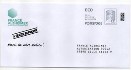 Entier Postal PAP POSTREPONSE NORD LILLE FRANCE ALZHEIMER - Prêts-à-poster: Réponse