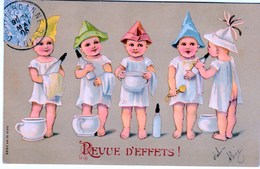 ENFANTS POT DE CHAMBRE  SOLDAT  REVUE D'EFFETS CARTE GAUFREE - Humorkaarten