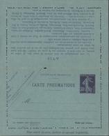 Entier Carte Pneumatique 16 Lignes Dos Sous Avis Et 20 Villes Date 92 ? Storch K2 Timbre T1 Cote 50 Euros - Rohrpost