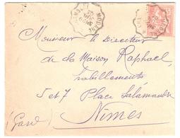 MODANE à CHAMBERY  Lettre Convoyeur Type 2 Ob 29/7/ 1903 15 C Mouchon Yv 125 - Railway Post