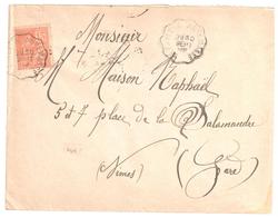 LE FAYET à ANNEMASSE Lettre Convoyeur Type 2 Ob 30/9/ 1902 15 C Mouchon Yv 117 - Spoorwegpost