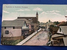 Postcard  Circulated Bluefields 1911 With Local Stamps Train - Nicaragua