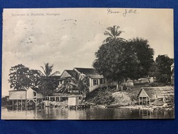 Postcard  Circulated Bluefields 1910 With  Overprint Local Stamps ( B Dpto. Zelaya ) - Nicaragua