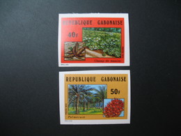 Timbre ND Non Dentelé Neuf ** MNH - Imperf   Gabon  N° 336 - 337 Agriculture Champ De Manioc Et Palmeraie - Agriculture