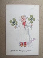 Herzliche Neujahrsgrüße ! - Four-leaf Clover, 1917. / Illustrateur Karl Feiertag - Feiertag, Karl