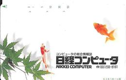 CARTE-MAGNETIQUE-JAPON-POISSONS ROUGES-Nikkei Computer-TBE - Peces