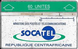 CARTE-HOLOGRAPHIQUE-CENTRE AFRIQUE-60U-SOCATEL-VERT°Envers 010E03637-BE - Repubblica Centroafricana